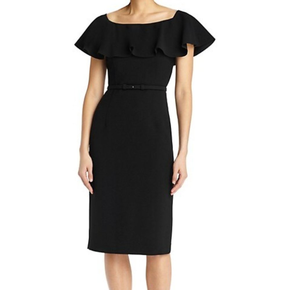 Lafayette 148 New York Black Diya Ruffle Dress